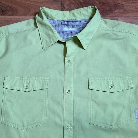 COLUMBIA Men's Omni-Shield Short Sleeve Shirt UPF 30 Vented Size XL Neon Green‎ - Picture 1 of 8